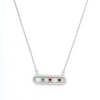 18K Emerald Ruby Sapphire and  Diamond Faceted Necklace Thumbnail