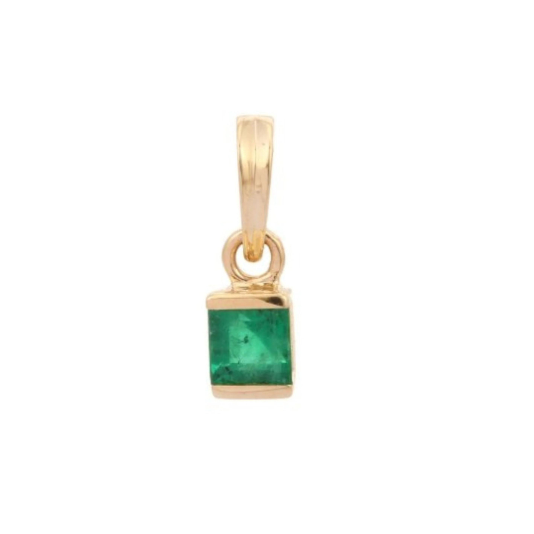 14K Yellow Gold Emerald Pendant
