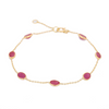 18K Yellow Gold Bracelet with Ruby Gemstone Thumbnail