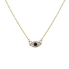 14K Gold Sapphire Evil Eye Pendant Necklace Thumbnail