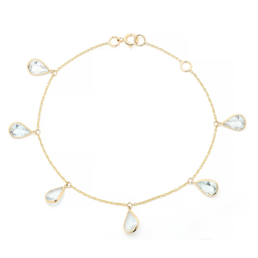 18K Gold Aquamarine Bracelet Image