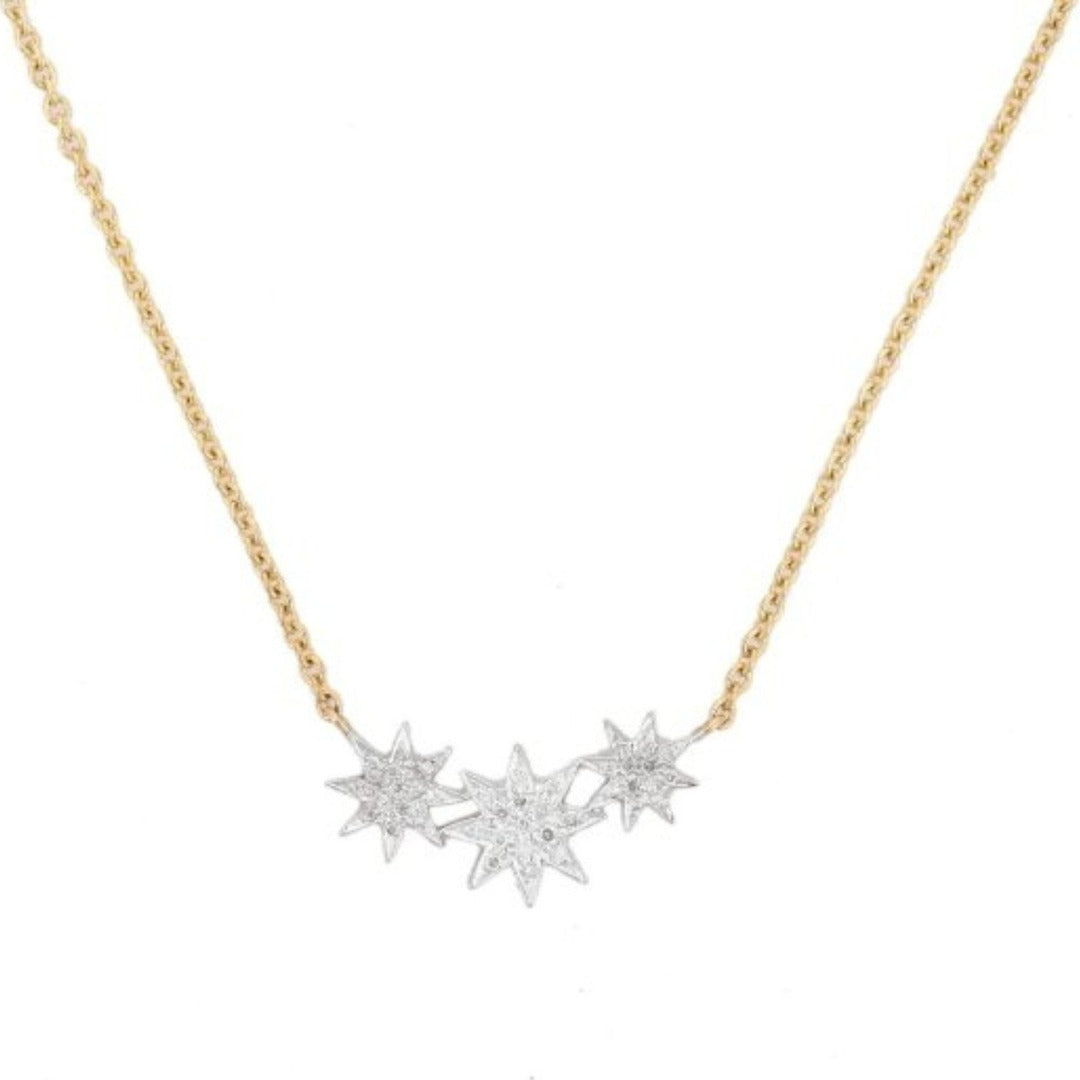 14K Star Diamond Pendant Necklace