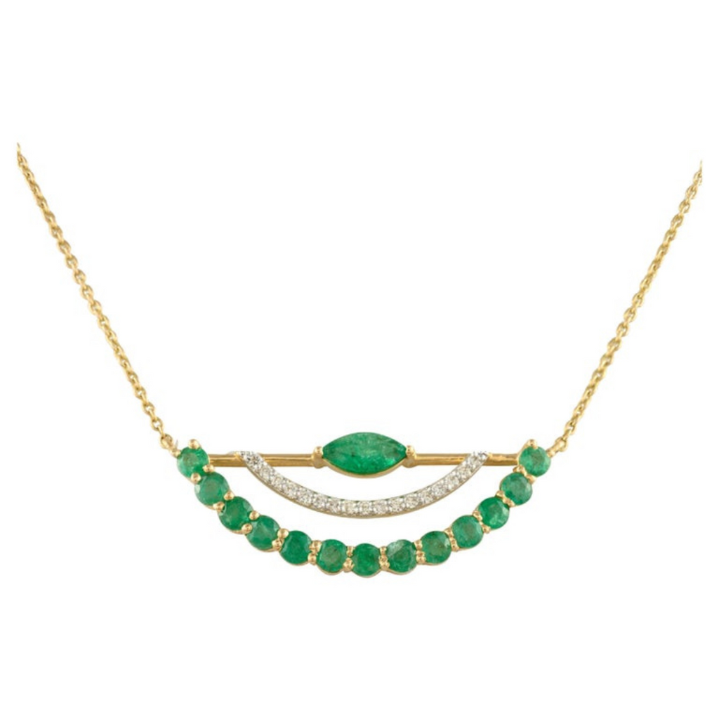 14K Emerald Pendant Necklace Image