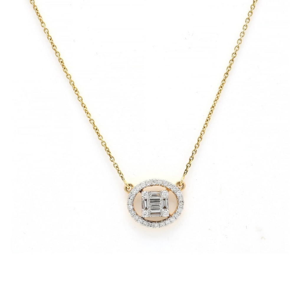 18K Yellow Gold Diamond Necklace Image