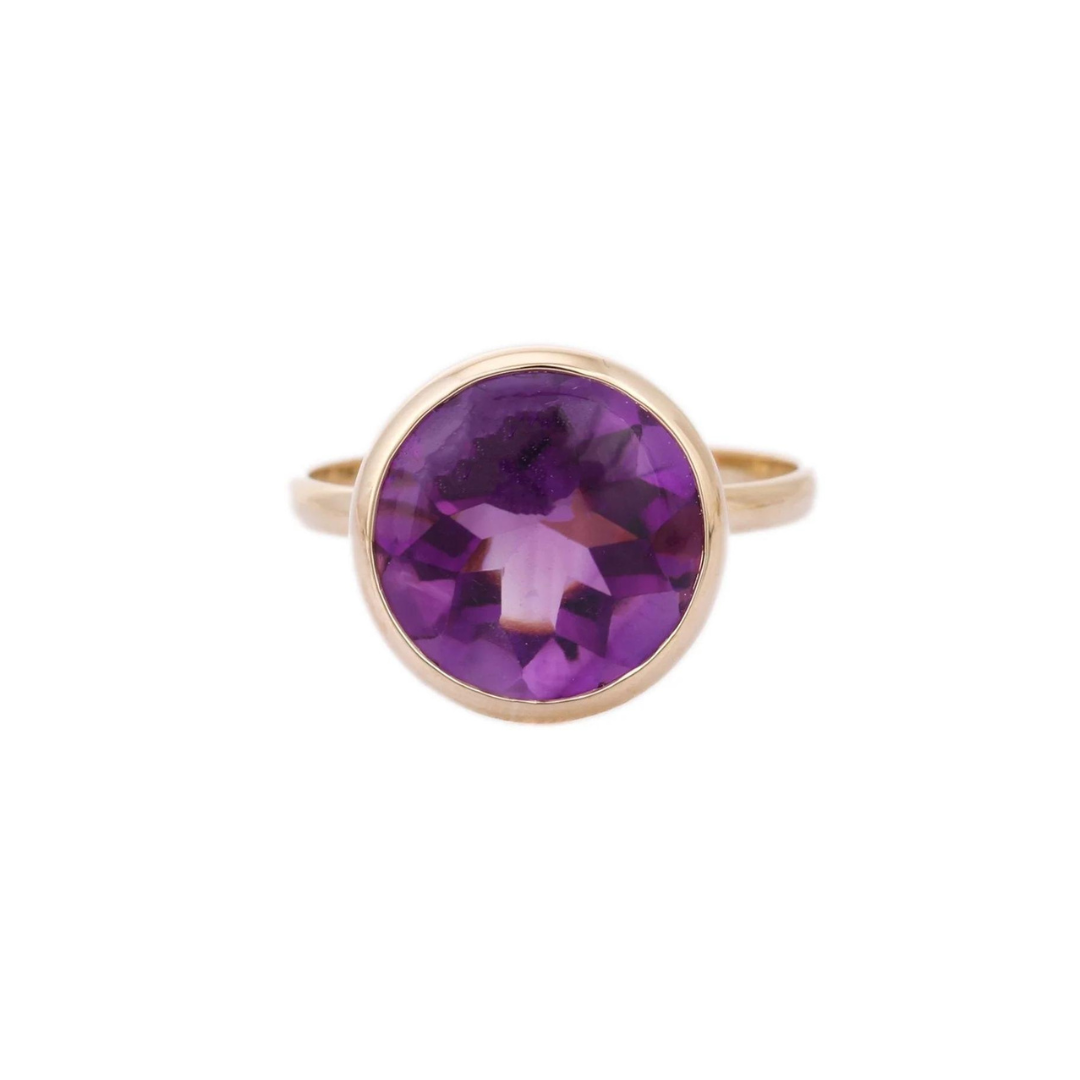 18K Gold Amethyst Cocktail Ring