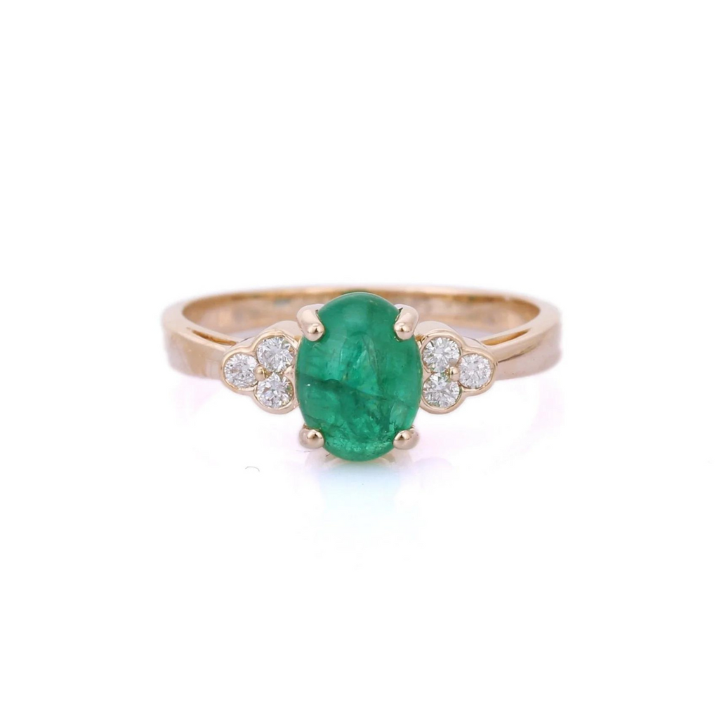 14K Yellow Gold Emerald Ring Image