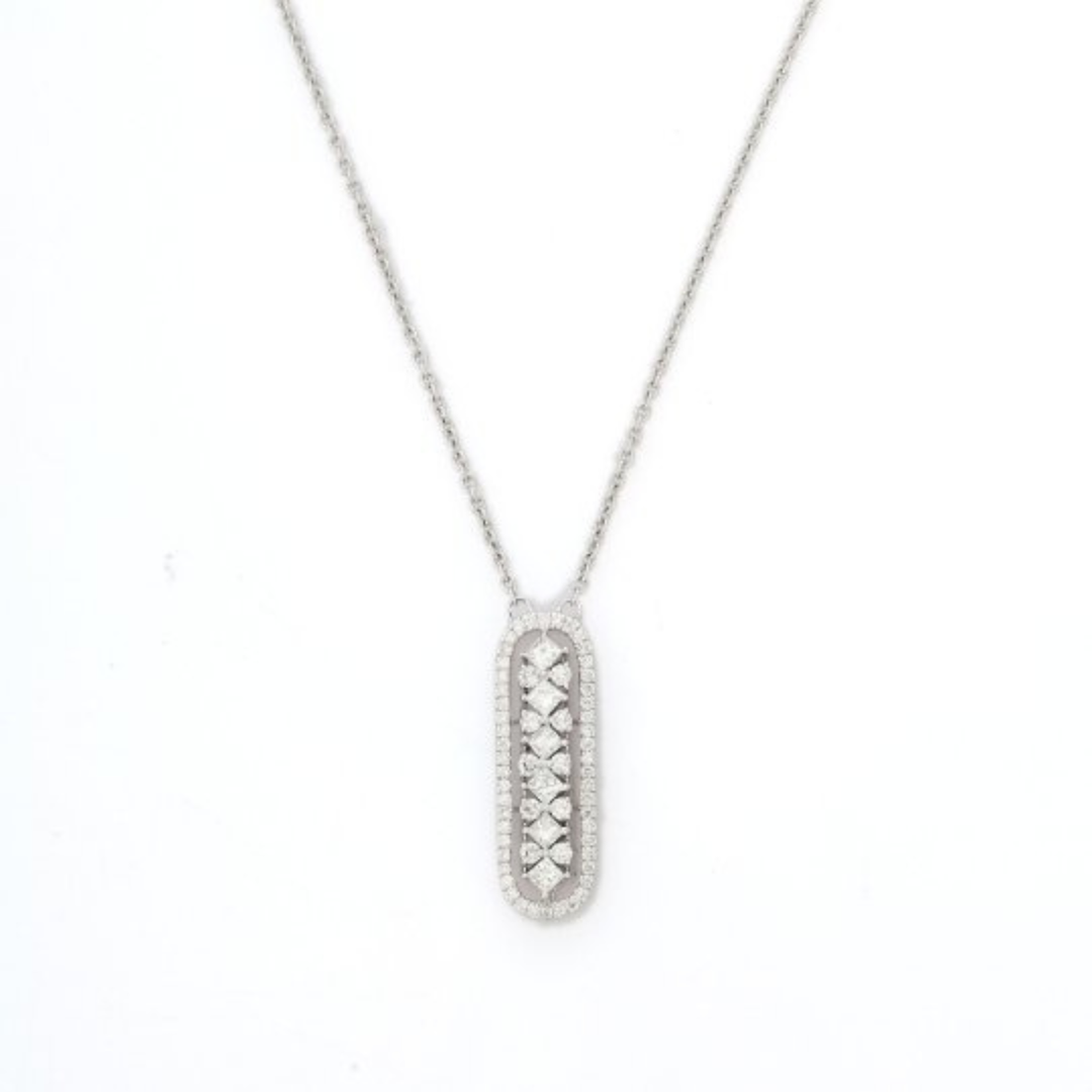 14K Diamond Bar Necklace