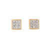 18K Solid Gold Square Diamond Studs Thumbnail