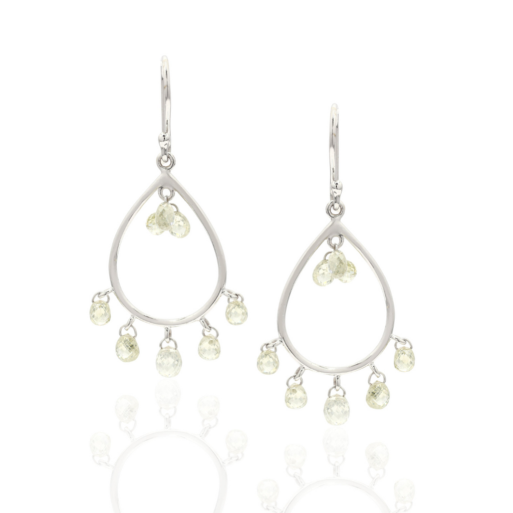 18K White Gold Diamond Cluster Earrings Image