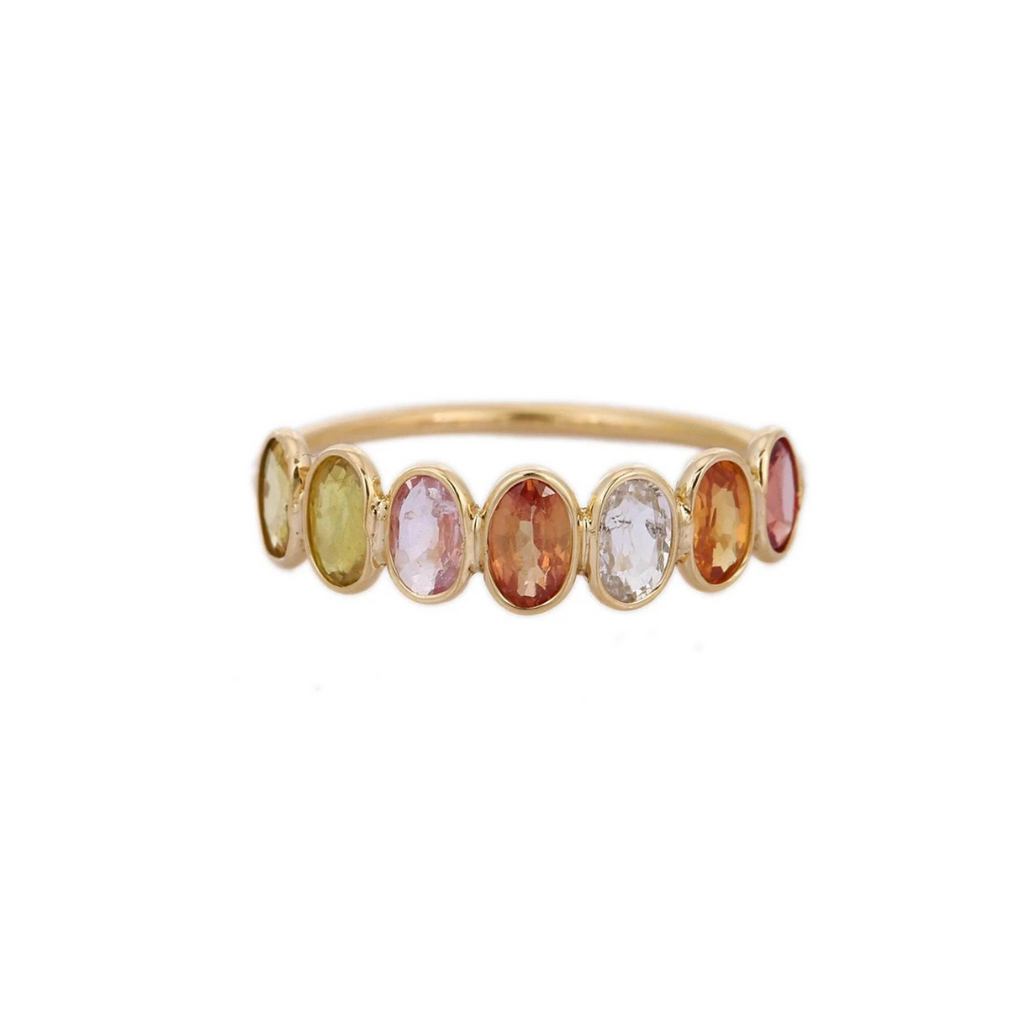 18K Gold Tourmaline Half Eternity Band Image