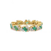 18K Yellow Gold Emerald Diamond Ring Thumbnail