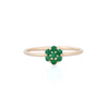 14K Gold Flower Emerald Ring Thumbnail