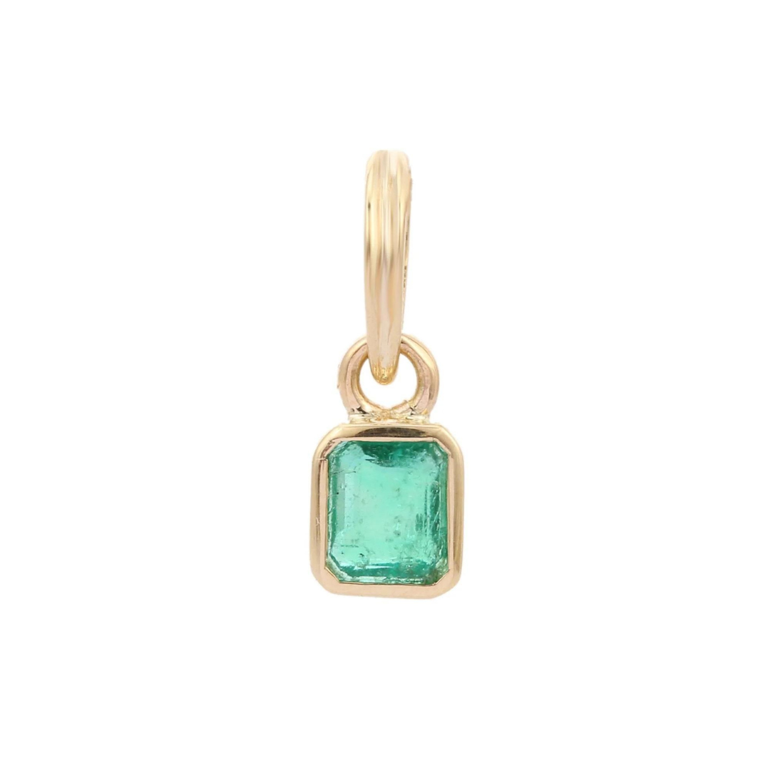 18K Gold Emerald Pendant