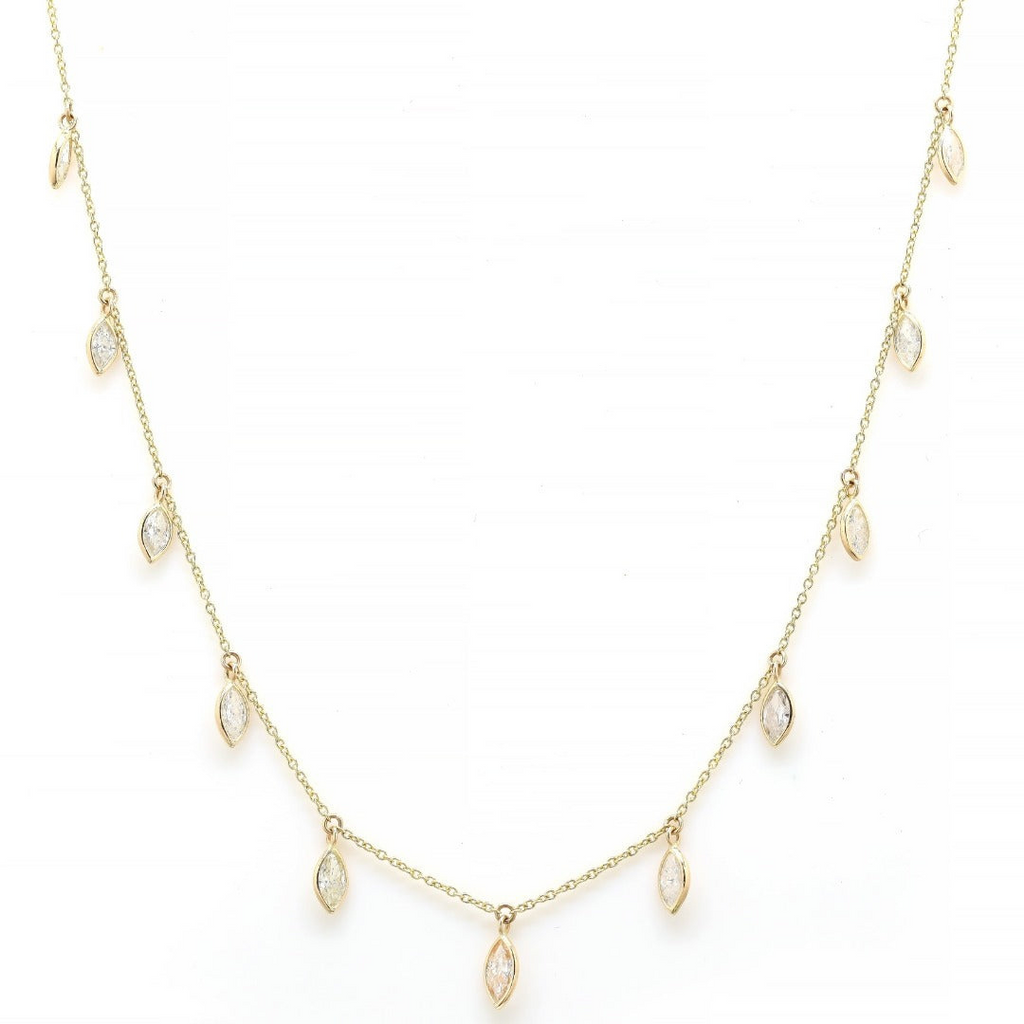 18K Gold Diamond Charm Necklace Image