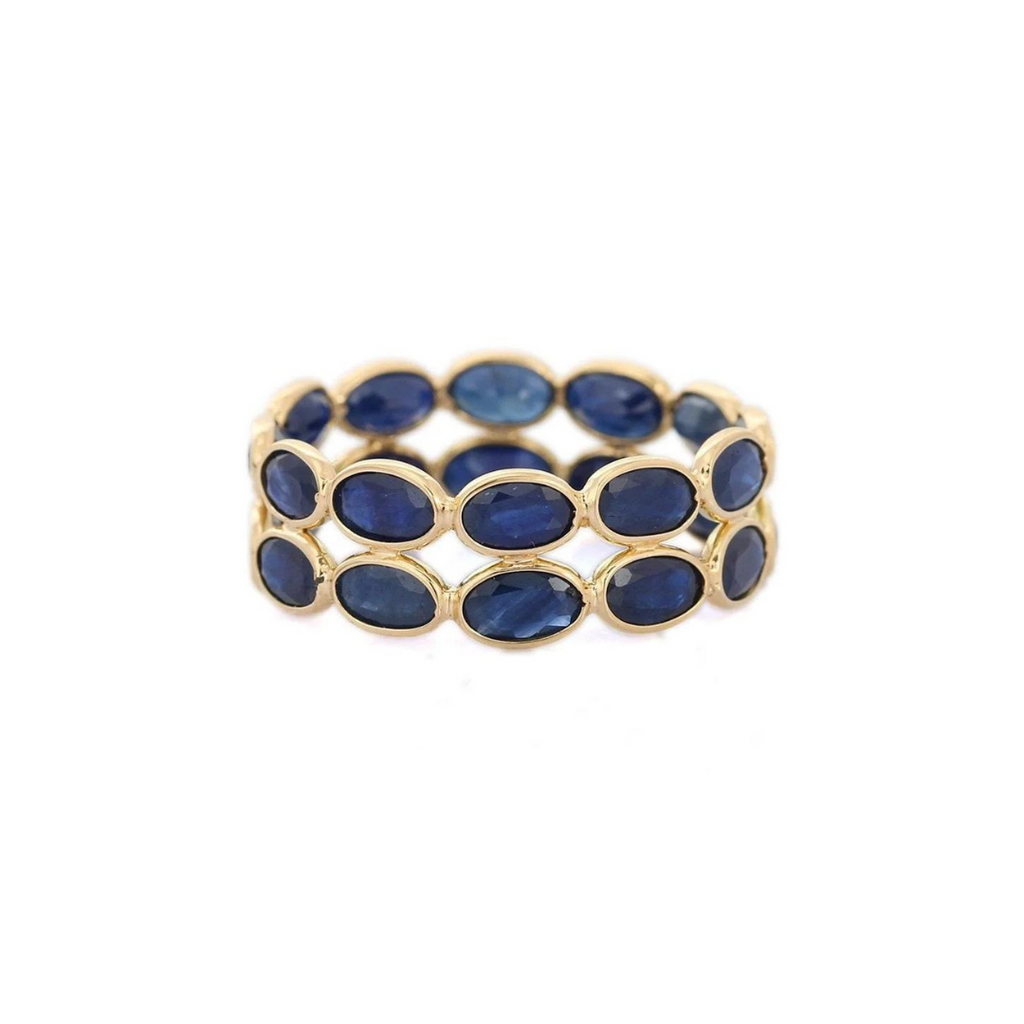 18K Yellow Gold Sapphire Eternity Band Image