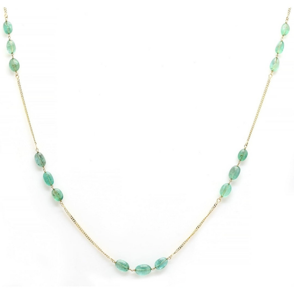 18K Gold Emerald Necklace Image