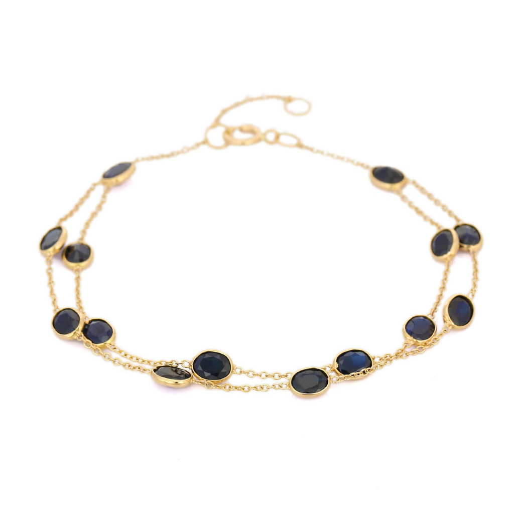 18K Natural Blue Sapphire Bracelet Image