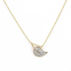 14K Gold Leaf Diamond Pendant Necklace Thumbnail