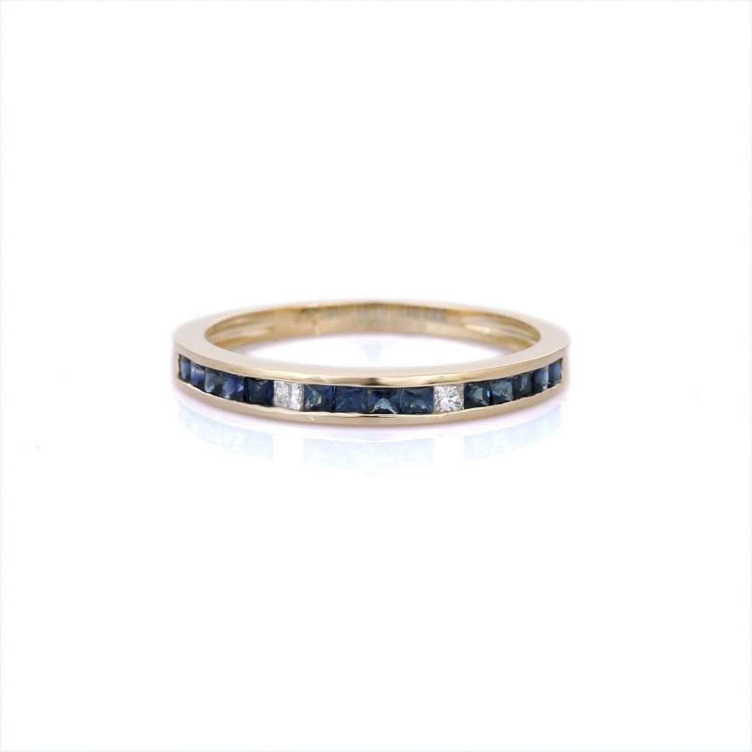 14K Gold Sapphire Band Ring