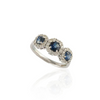 14K Gold Sapphire & Diamond Trinity Ring Thumbnail