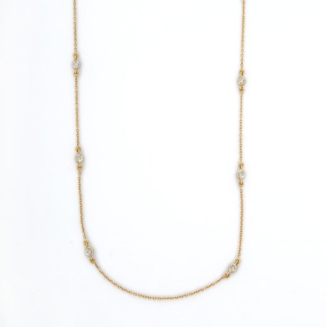 18K Yellow Gold Diamond Necklace