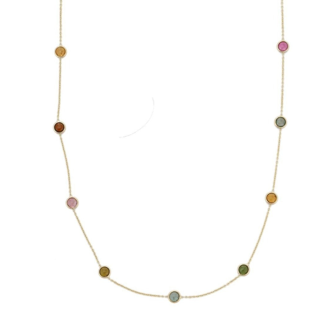 14K Gold Tourmaline Chain Necklace