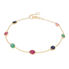 18K Ruby Emerald and Blue Sapphire Gemstone Bracelet Thumbnail