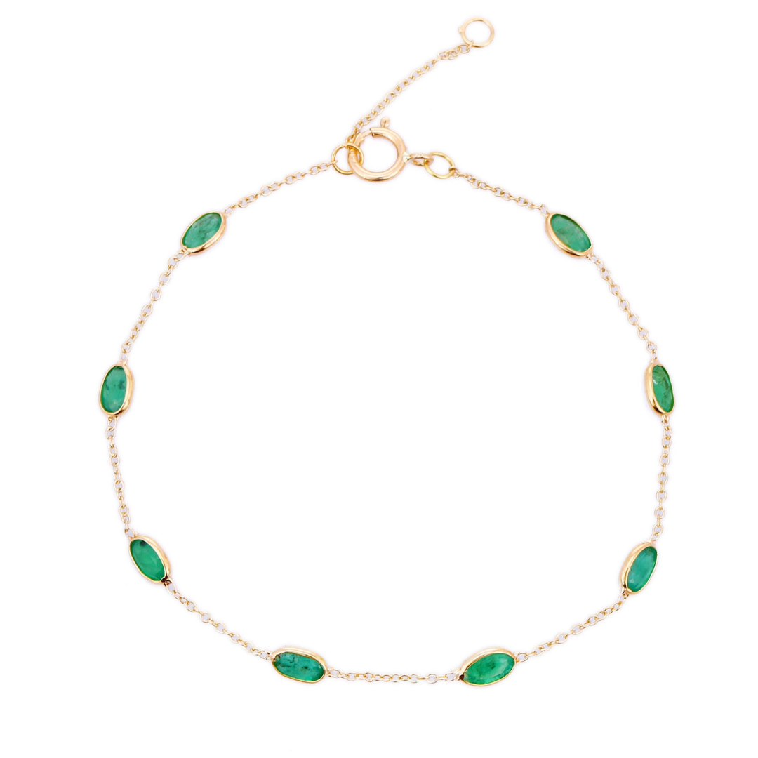 18K Yellow Gold Emerald Bracelet