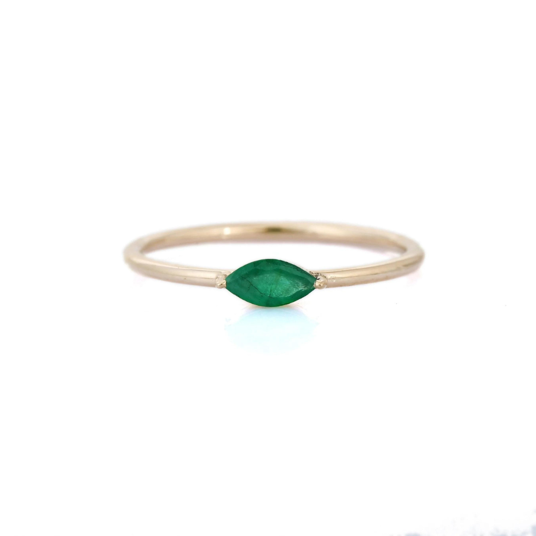 14K Emerald Precious Gold Ring