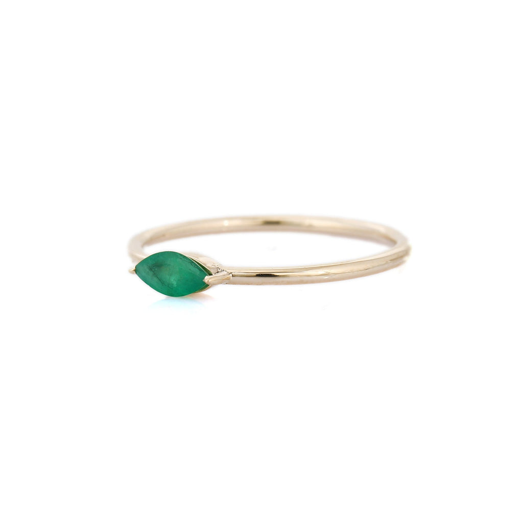 14K Emerald Precious Gold Ring Image