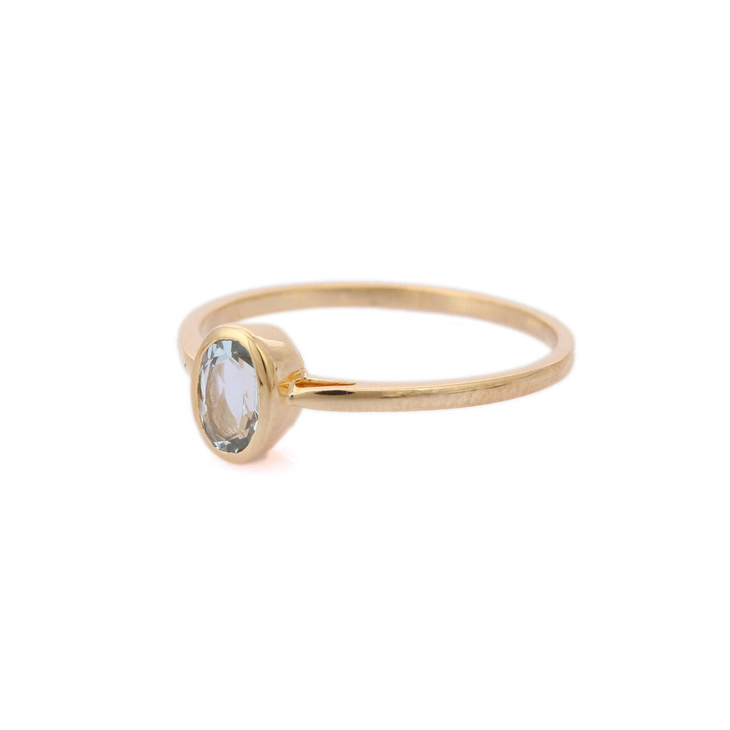 14K Gold Aquamarine Ring Image