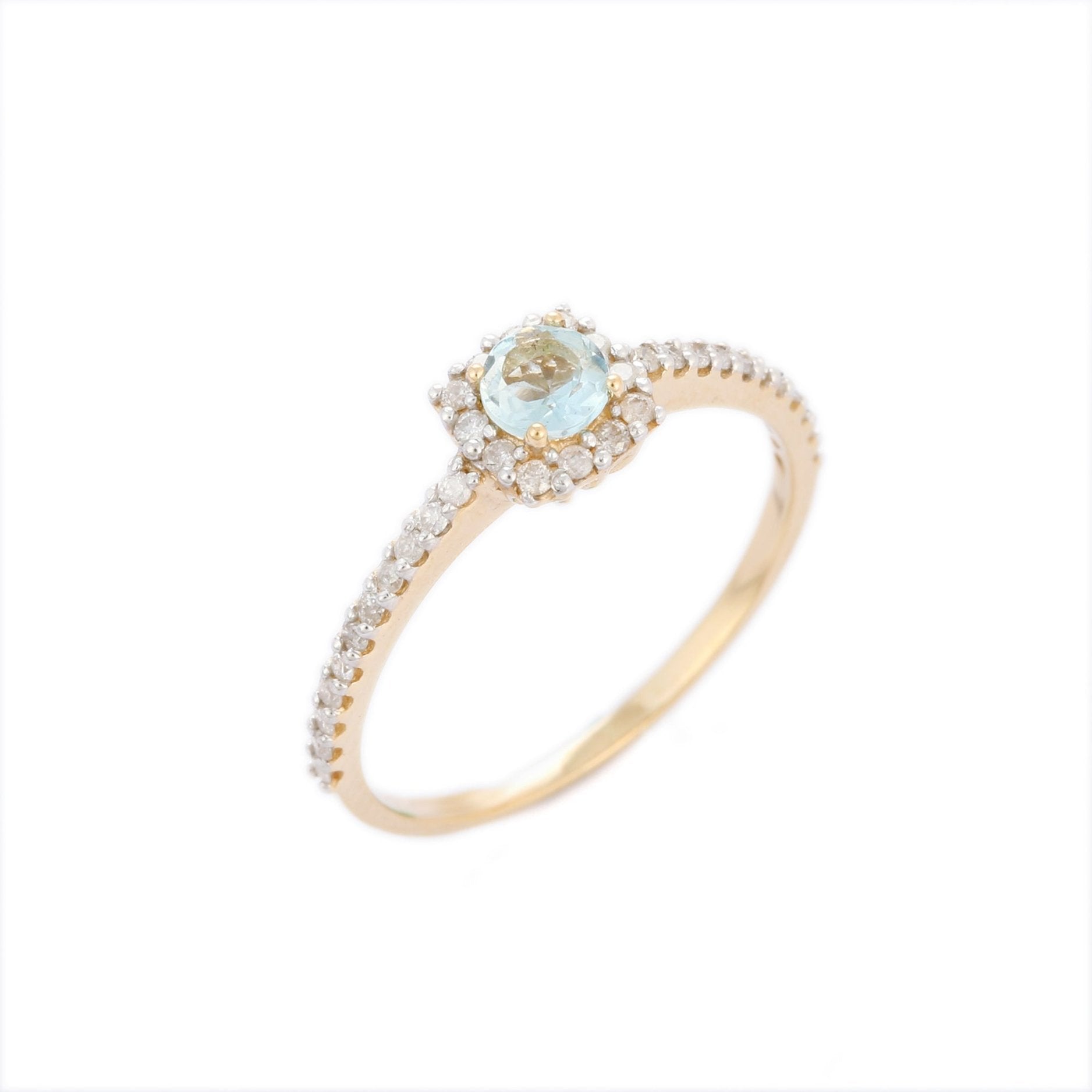 14K Gold Aquamarine Ring - VR Jewels