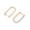 14K Gold Designer Diamond Hoop Earrings Thumbnail