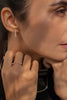 14K Gold Designer Diamond Hoop Earrings Thumbnail