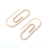 14K Gold Paper Clip Diamond Earrings Thumbnail