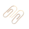 14K Gold Paper Clip Diamond Earrings Thumbnail