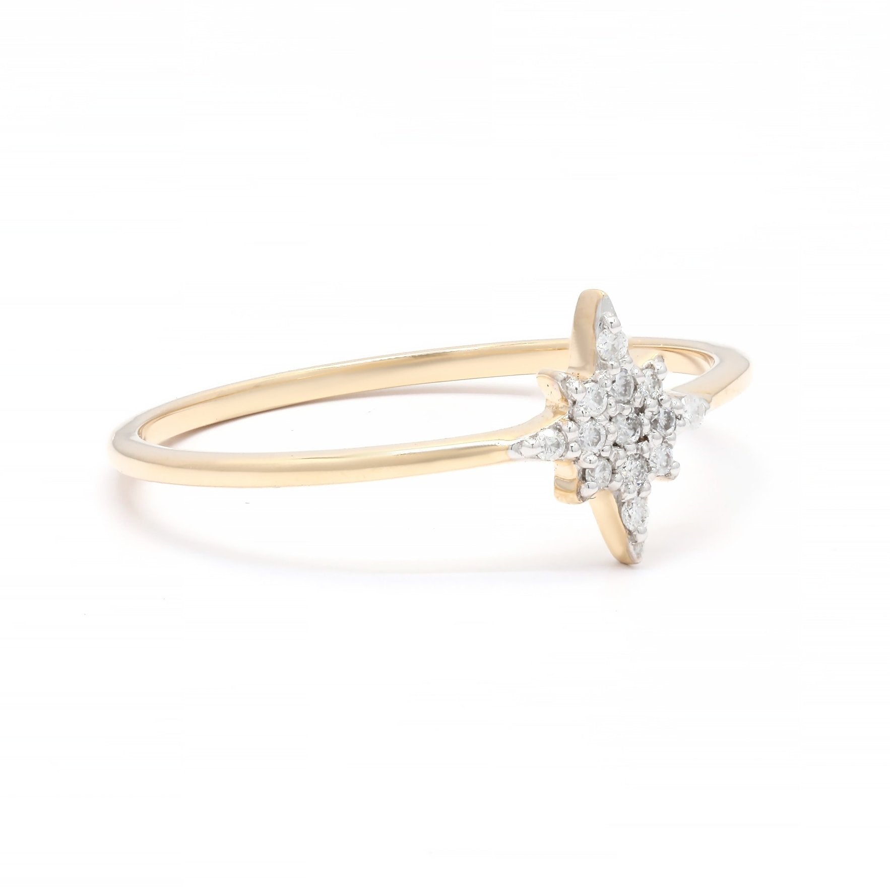 14K Gold Star Diamond Ring - VR Jewels