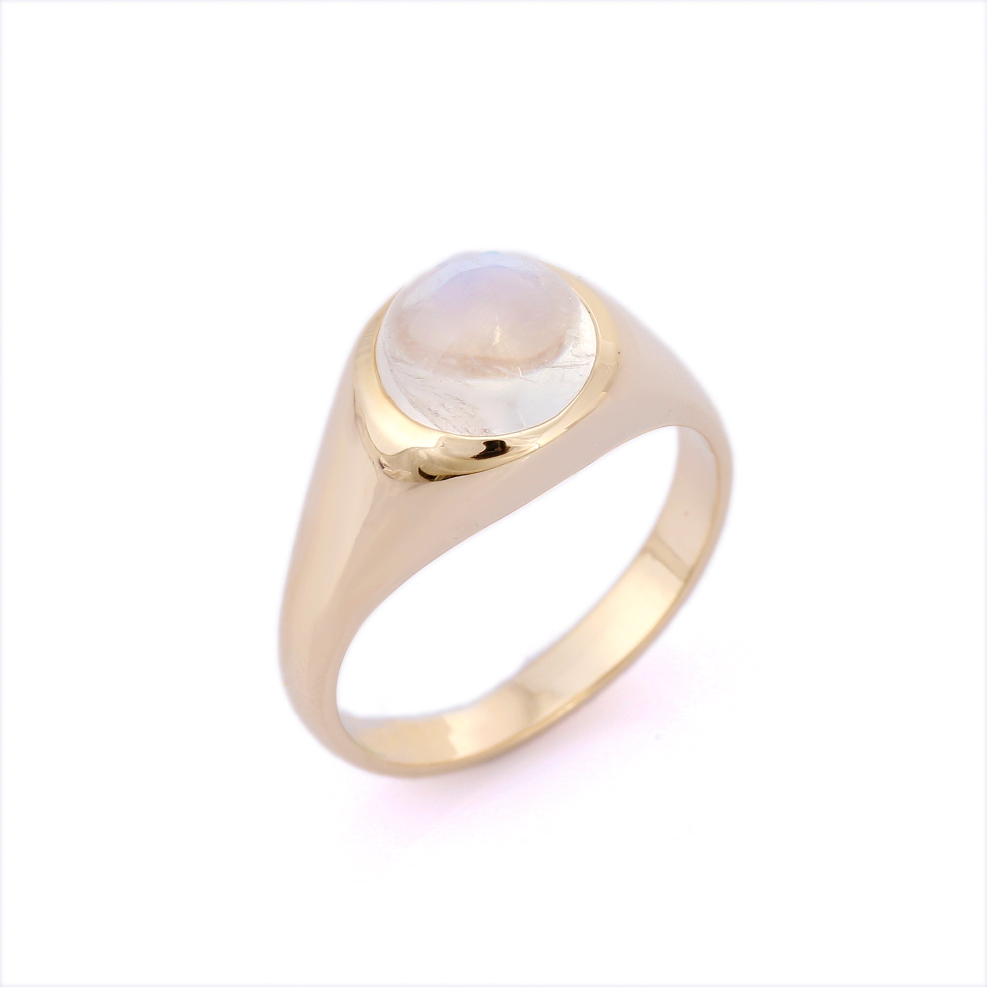 14K Rainbow Moonstone Gold Ring - VR Jewels
