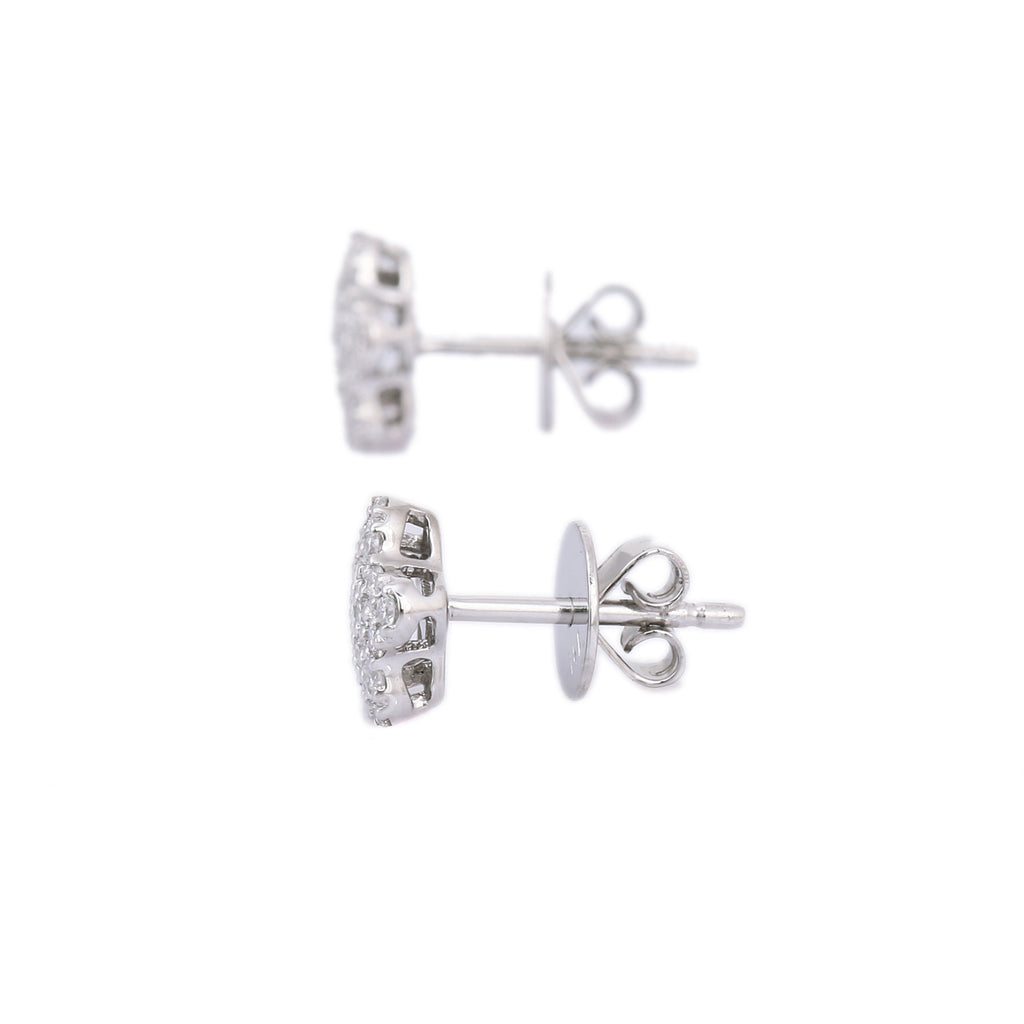 14K White Gold Diamond Studs Earrings Image