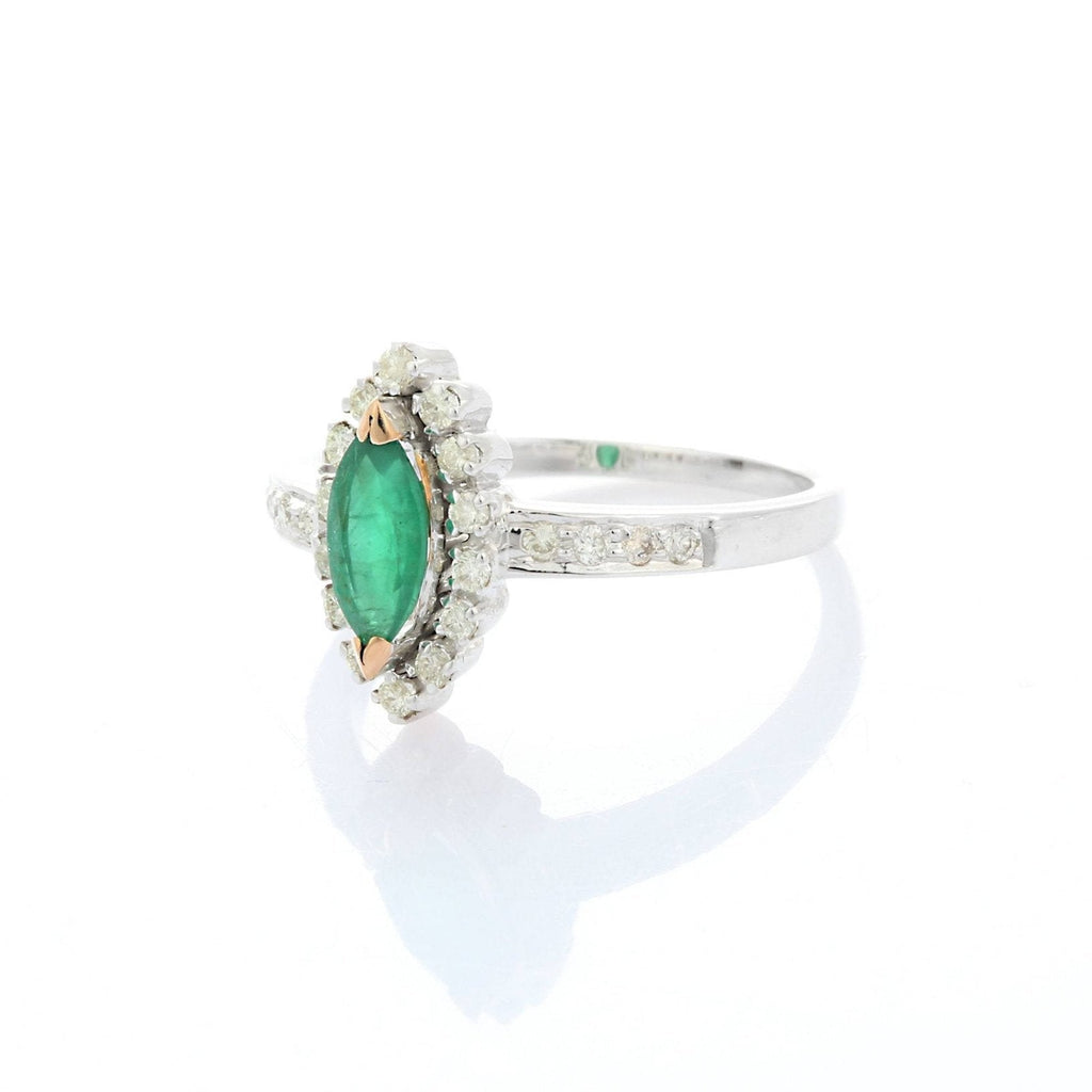 14K White Gold Emerald Ring Image