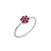 14K White Gold Floral Ruby Ring Thumbnail