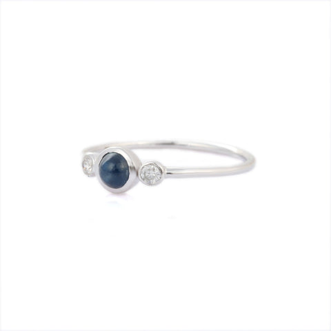 14K White Gold Sapphire Ring - VR Jewels