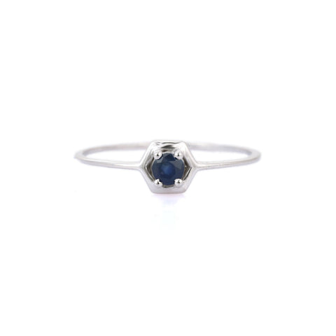 14K White Gold Sapphire Ring - VR Jewels