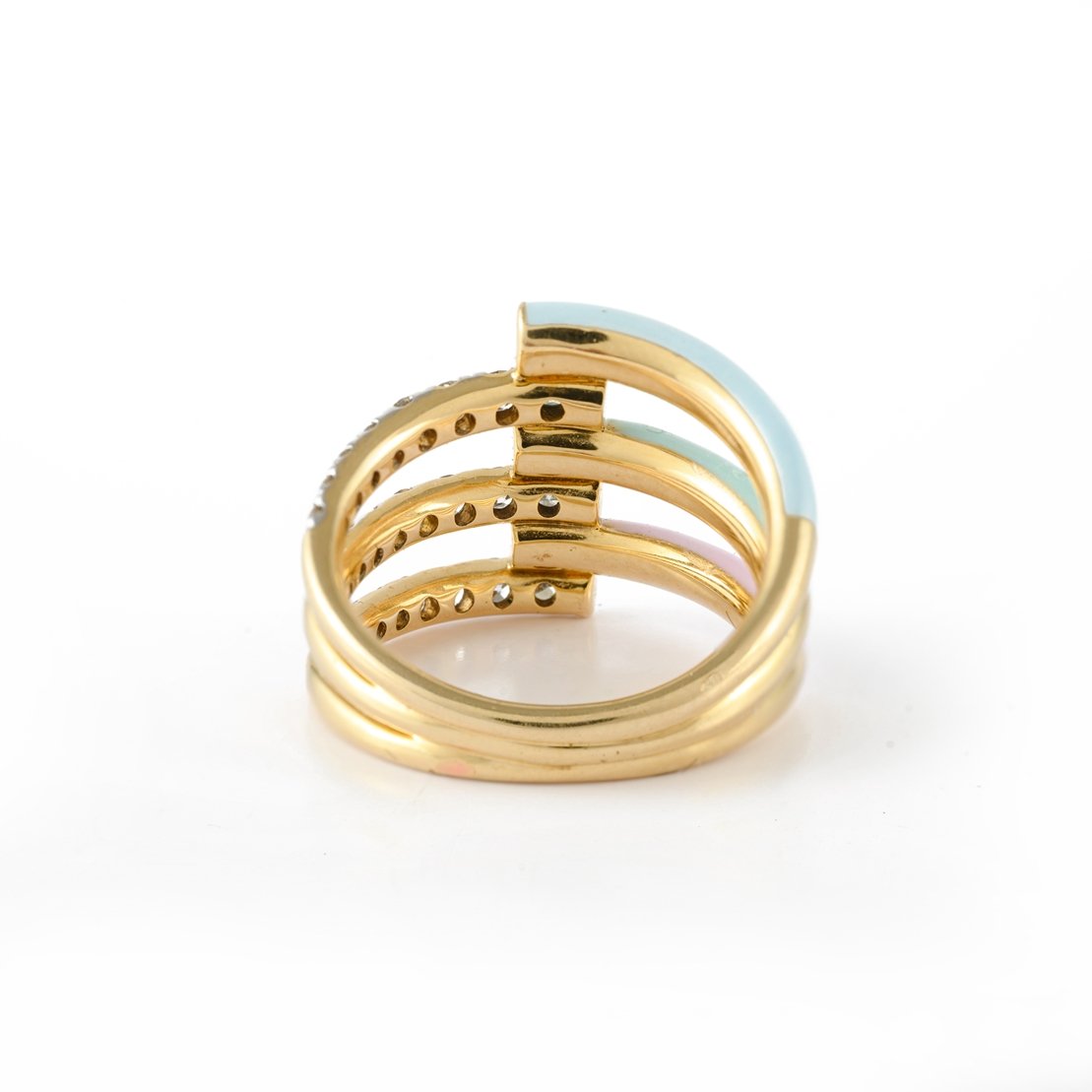 14K Yellow Gold Chunky Enamel Ring - VR Jewels