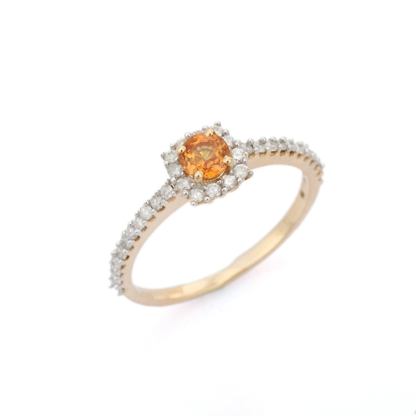 14K Yellow Gold Citrine & Diamond Ring - VR Jewels