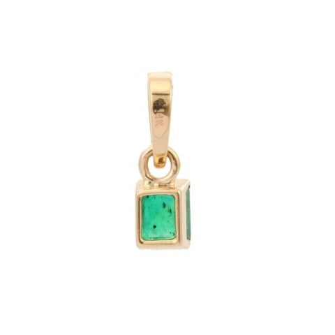 14K Yellow Gold Emerald Pendant - VR Jewels