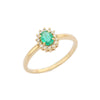 14K Yellow Gold Emerald Diamond Ring Thumbnail