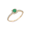 14K Gold Emerald Wedding Ring Thumbnail