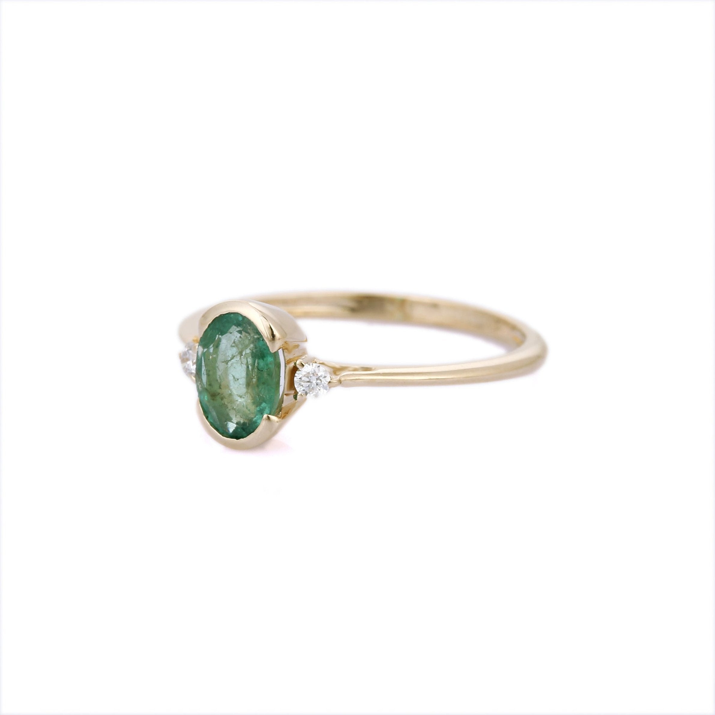 14K Yellow Gold Emerald Ring - VR Jewels