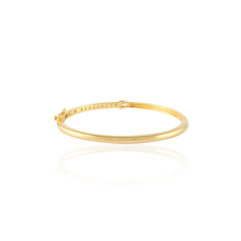 14K Yellow Gold Enamel Diamond Bangle Image